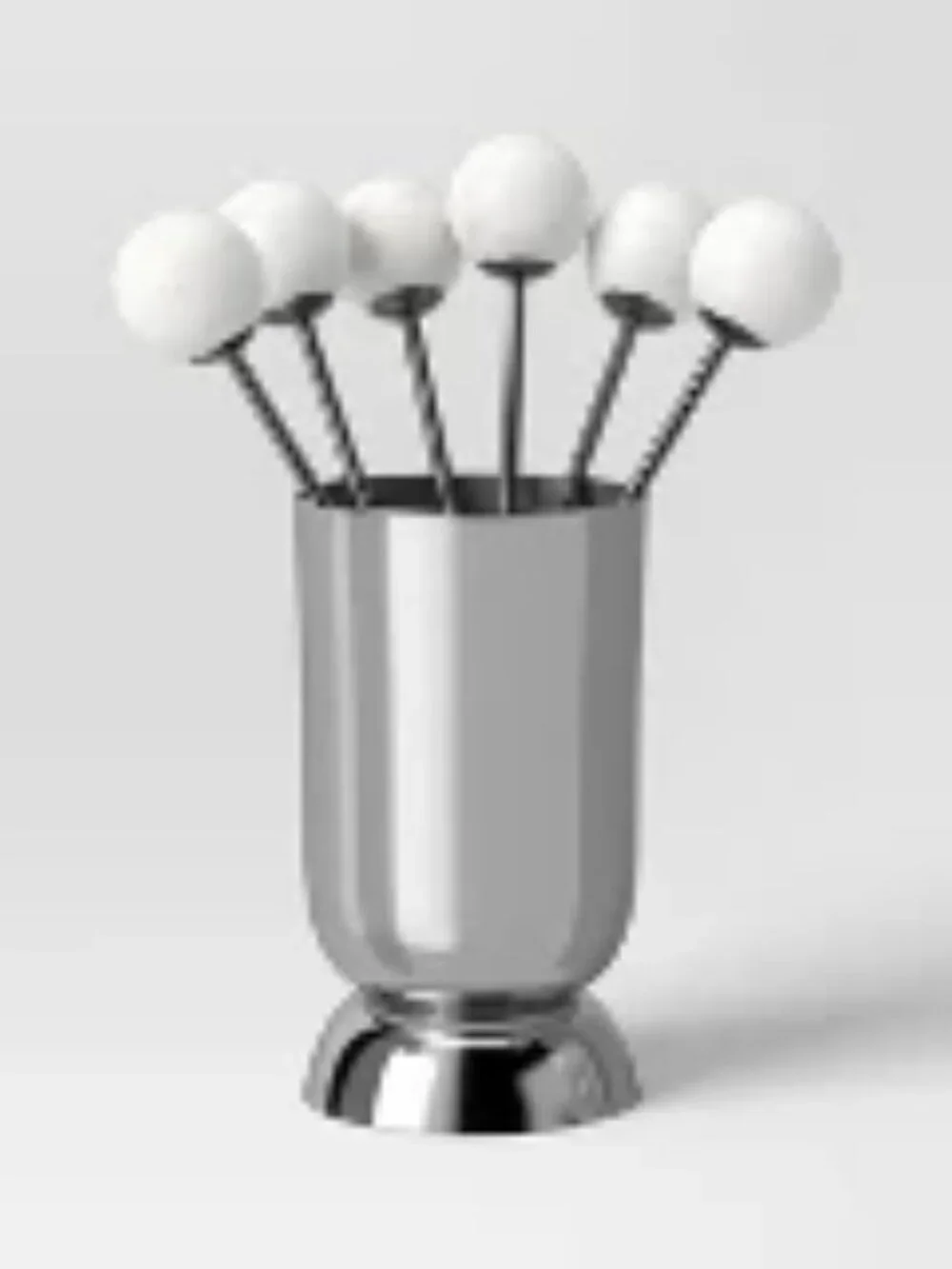 7pc Stainless Steel Cocktail Picks with Holder Silver - Threshold™-NWT